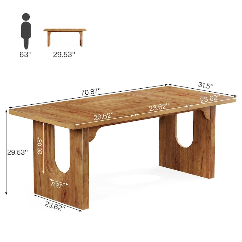 Bureau individuel grand format, blanc/noir, 70,9 po de large