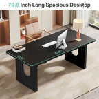 Bureau individuel grand format, blanc/noir, 70,9 po de large