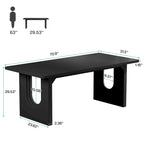 Bureau individuel grand format, blanc/noir, 70,9 po de large