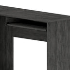 Bureau d'angle en L avec tiroirs, tablette clavier et rangement unité centrale – Marron/Noir/Gris, 1 personne