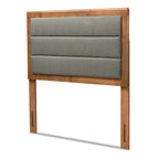 Tête de lit en tissu capitonné gris foncé et bois – Lit simple/double/Queen/King