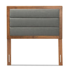 Tête de lit en tissu capitonné gris foncé et bois – Lit simple/double/Queen/King