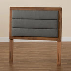 Tête de lit en tissu capitonné gris foncé et bois – Lit simple/double/Queen/King