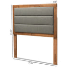 Tête de lit en tissu capitonné gris foncé et bois – Lit simple/double/Queen/King