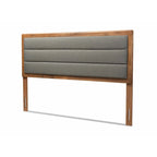 Tête de lit en tissu capitonné gris foncé et bois – Lit simple/double/Queen/King