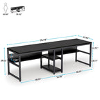 78,7" Bureau deux personnes avec étagère | Style industriel | Marron / Blanc / Noir / Gris / Gris clair