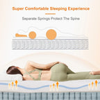 Cadre de lit réglable ESHINE - Matelas hybride à mémoire de forme 2000 Series de 14 pouces