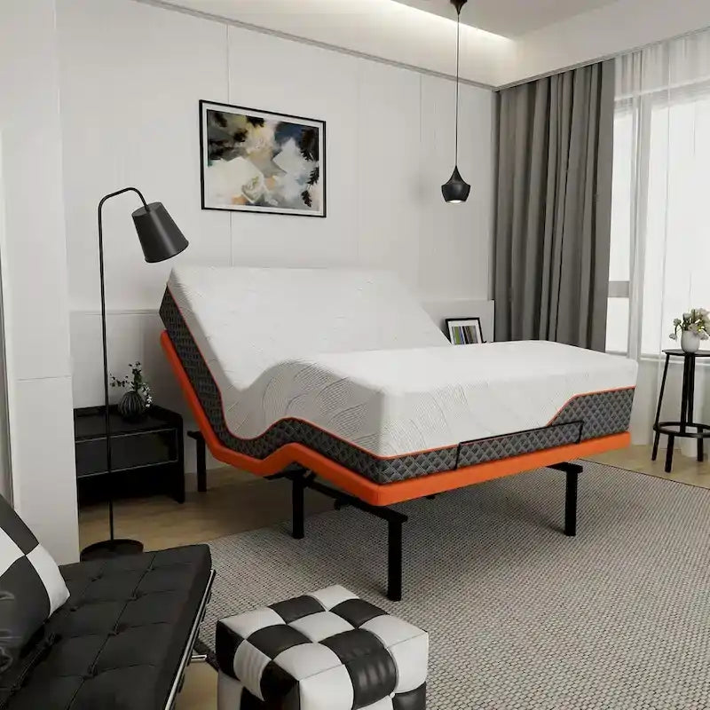 Cadre de lit réglable ESHINE - Matelas hybride à mémoire de forme 2000 Series de 14 pouces
