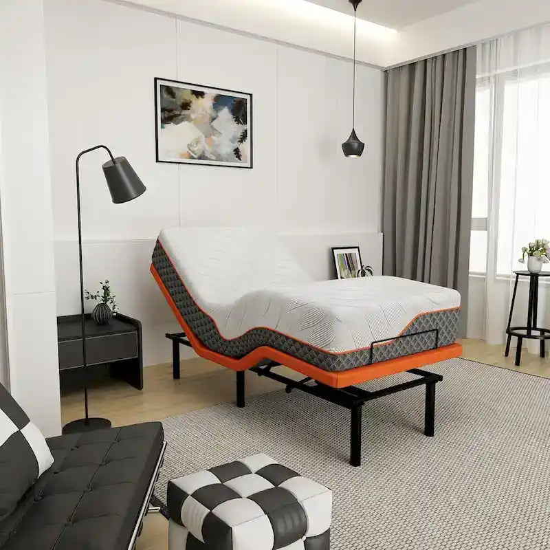 Cadre de lit réglable ESHINE - Matelas hybride à mémoire de forme 2000 Series de 14 pouces