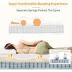 Cadre de lit réglable ESHINE - Matelas hybride à mémoire de forme 2000 Series de 14 pouces