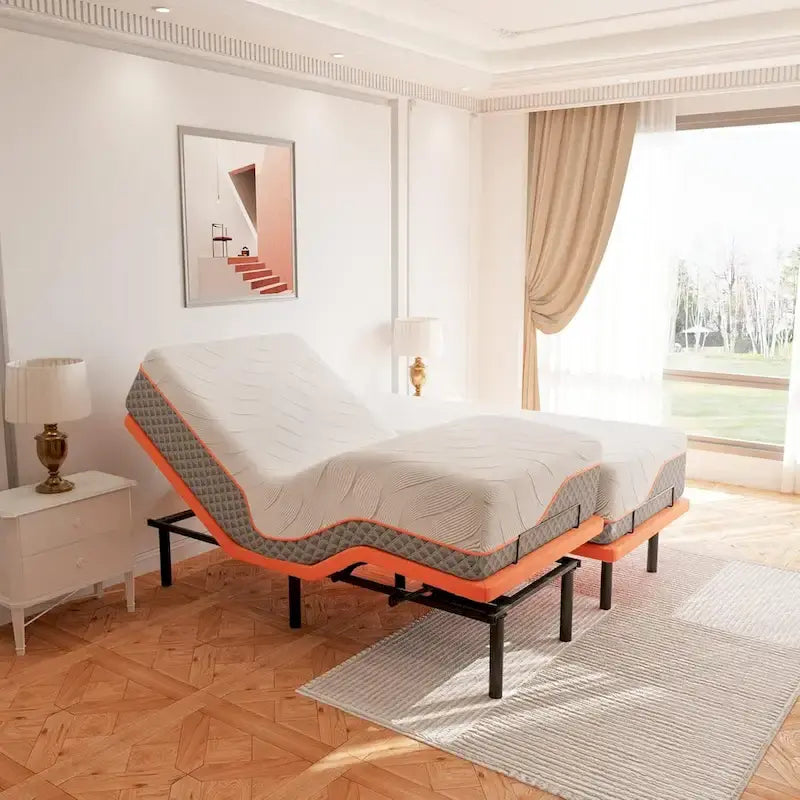 Cadre de lit réglable ESHINE - Matelas hybride à mémoire de forme 2000 Series de 14 pouces