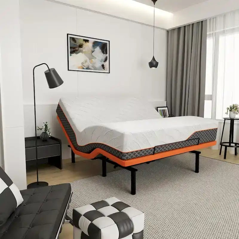 Cadre de lit réglable ESHINE - Matelas hybride à mémoire de forme 2000 Series de 14 pouces