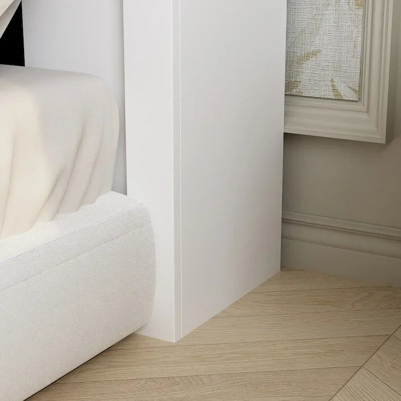 65Tête de lit Queen Size avec bibliothèque Timechee, étagère réglable et lumière RVB