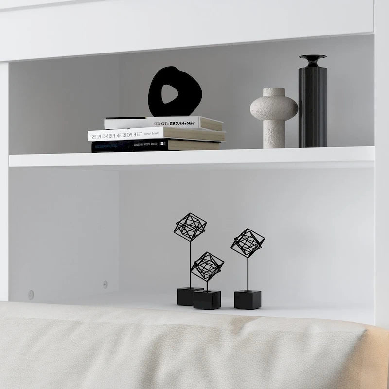 65Tête de lit Queen Size avec bibliothèque Timechee, étagère réglable et lumière RVB