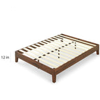 Lit plateforme Priage by Zinus Deluxe en bois massif expresso antique