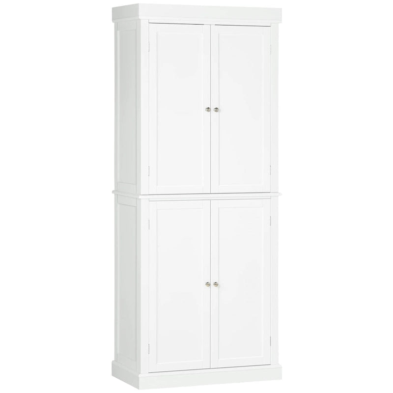 Armoire de cuisine 4 portes noire/blanche avec 6 étagères, montage par 1 personne
