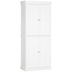 Armoire de cuisine 4 portes noire/blanche avec 6 étagères, montage par 1 personne