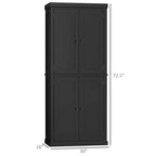 Armoire de cuisine 4 portes noire/blanche avec 6 étagères, montage par 1 personne