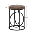 Table d'appoint ronde en bois, marbre blanc, 20 po, avec base en O dorée