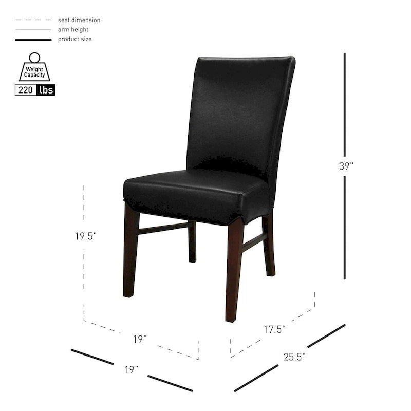 Chaises de salle à manger en cuir reconstitué Milton (lot de 2) - na