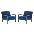 MCombo lot de 2 fauteuils de salon modernes, ergonomiques pour le salon, en chenille, HQ417