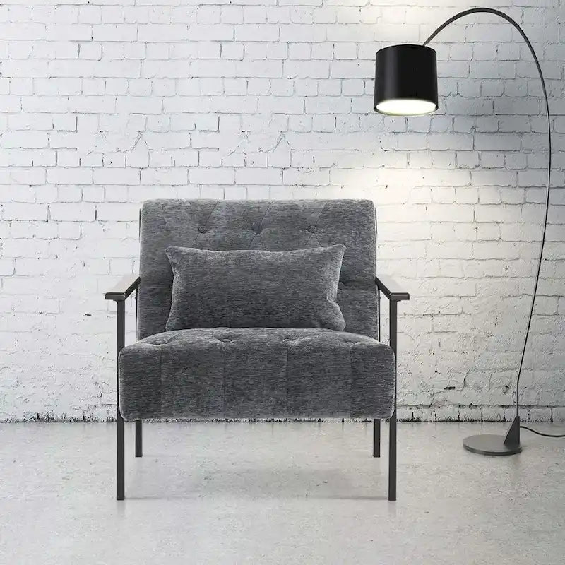 MCombo lot de 2 fauteuils de salon modernes, ergonomiques pour le salon, en chenille, HQ417