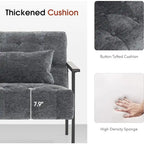 MCombo lot de 2 fauteuils de salon modernes, ergonomiques pour le salon, en chenille, HQ417
