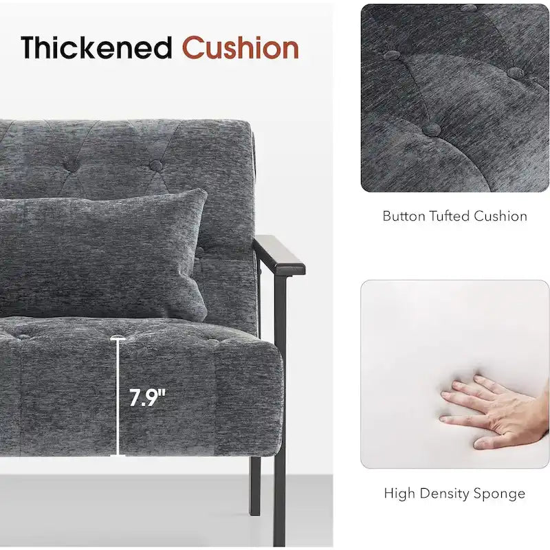 MCombo lot de 2 fauteuils de salon modernes, ergonomiques pour le salon, en chenille, HQ417