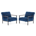 MCombo lot de 2 fauteuils de salon modernes, ergonomiques pour le salon, en chenille, HQ417
