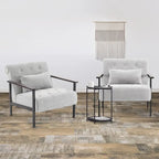 MCombo lot de 2 fauteuils de salon modernes, ergonomiques pour le salon, en chenille, HQ417