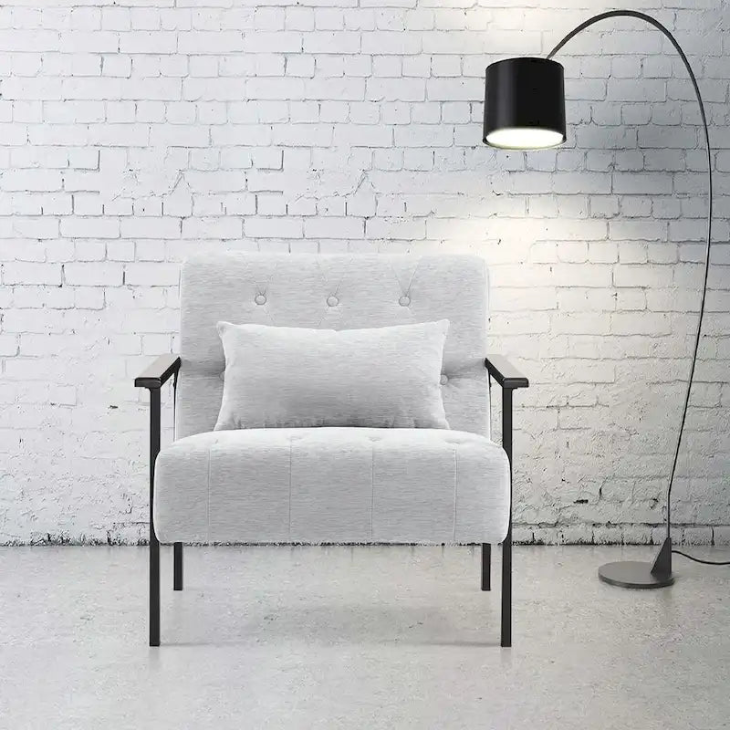 MCombo lot de 2 fauteuils de salon modernes, ergonomiques pour le salon, en chenille, HQ417