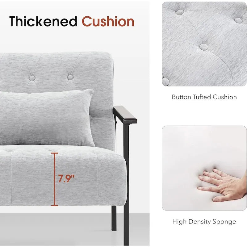 MCombo lot de 2 fauteuils de salon modernes, ergonomiques pour le salon, en chenille, HQ417