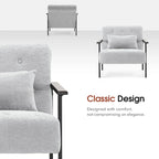 MCombo lot de 2 fauteuils de salon modernes, ergonomiques pour le salon, en chenille, HQ417