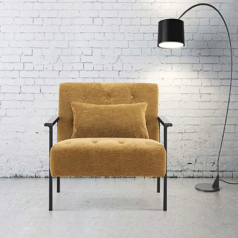 MCombo lot de 2 fauteuils de salon modernes, ergonomiques pour le salon, en chenille, HQ417