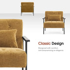 MCombo lot de 2 fauteuils de salon modernes, ergonomiques pour le salon, en chenille, HQ417