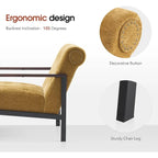 MCombo lot de 2 fauteuils de salon modernes, ergonomiques pour le salon, en chenille, HQ417