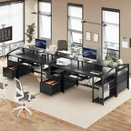 Bureau de jeu et de travail en L de 63 po avec lumière DEL, prise de courant et tiroirs verrouillables – Brun / Gris / Noir, 1 personne