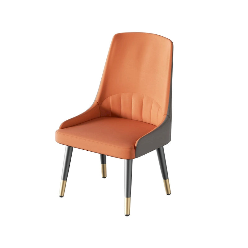 2 chaises de salle à manger contemporaines en cuir - 18x19,7x32,3 pouces