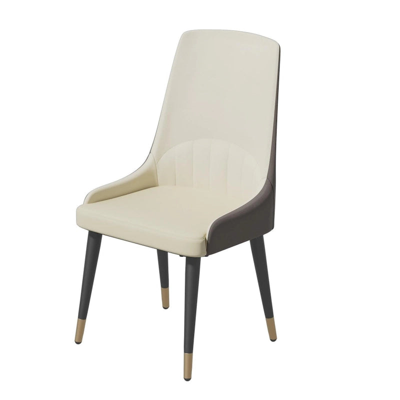 2 chaises de salle à manger contemporaines en cuir - 18x19,7x32,3 pouces