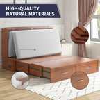 Lit escamotable convertible Murphy avec matelas, tiroir de rangement et station de recharge – Grand lit (Queen), 2 personnes
