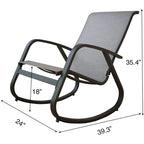 Chaise berçante d'extérieur, à sangle, bleue/beige/grise, 1 personne, capacité de 158 kg