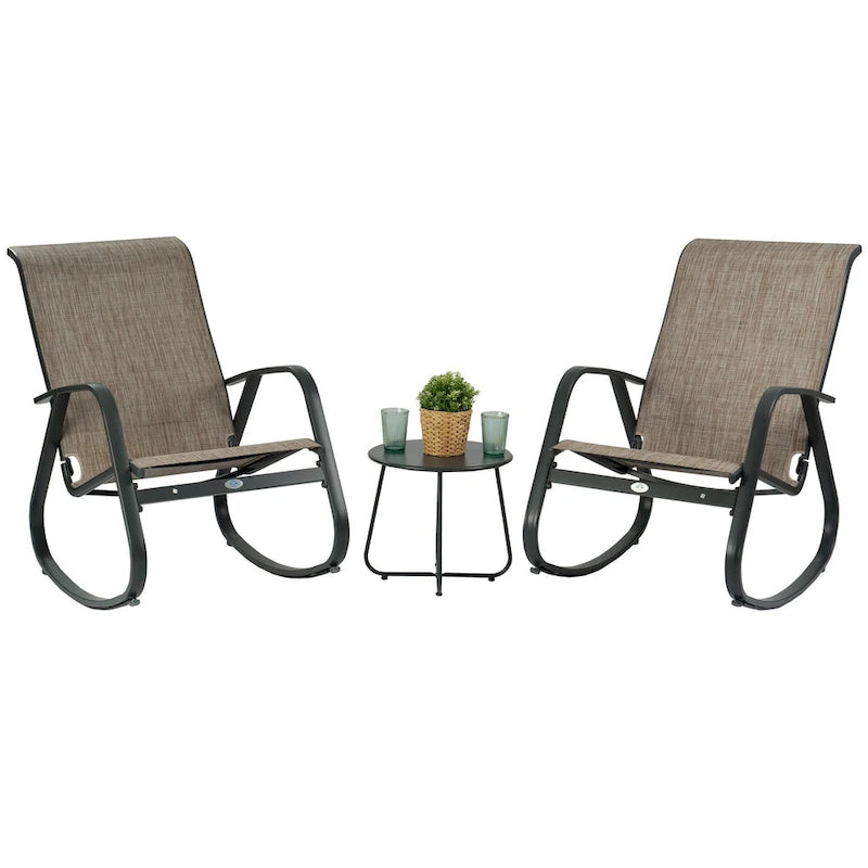 Chaise berçante d'extérieur, à sangle, bleue/beige/grise, 1 personne, capacité de 158 kg