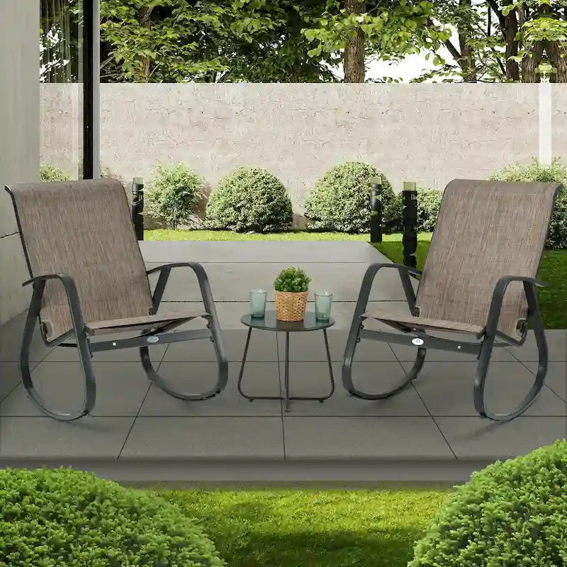 Chaise berçante d'extérieur, à sangle, bleue/beige/grise, 1 personne, capacité de 158 kg