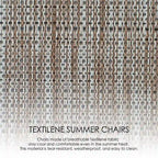 Chaise berçante d'extérieur, à sangle, bleue/beige/grise, 1 personne, capacité de 158 kg