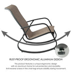 Chaise berçante d'extérieur, à sangle, bleue/beige/grise, 1 personne, capacité de 158 kg