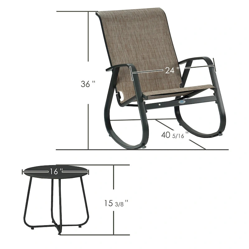 Chaise berçante d'extérieur, à sangle, bleue/beige/grise, 1 personne, capacité de 158 kg