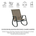 Chaise berçante d'extérieur, à sangle, bleue/beige/grise, 1 personne, capacité de 158 kg
