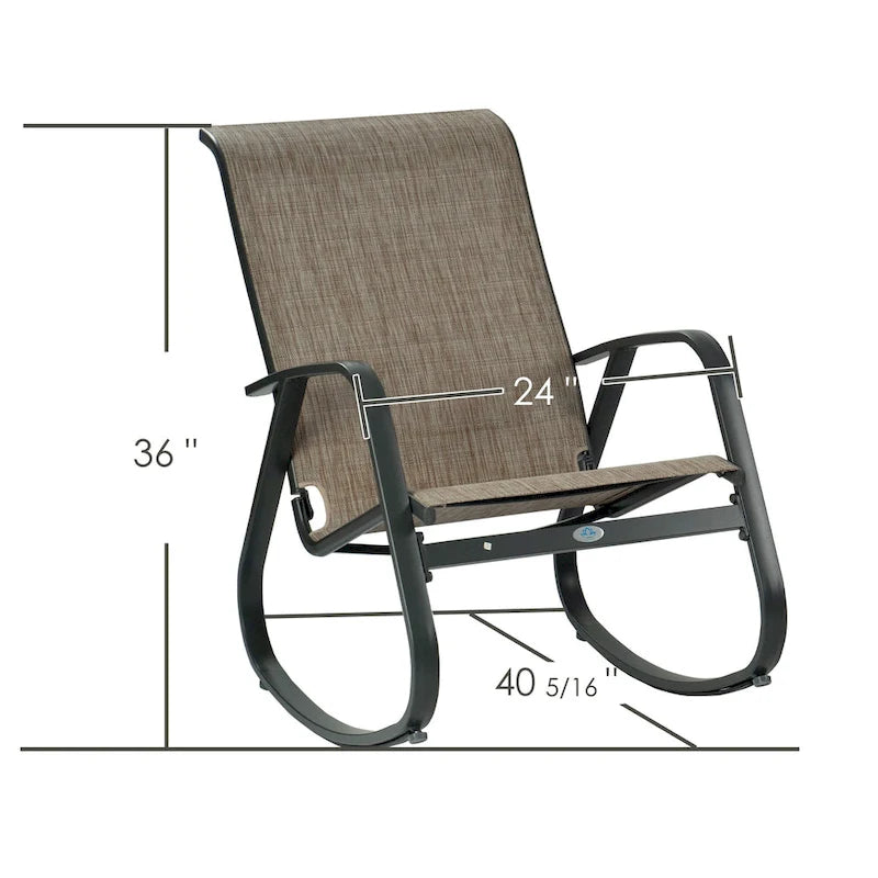 Chaise berçante d'extérieur, à sangle, bleue/beige/grise, 1 personne, capacité de 158 kg