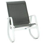 Chaise berçante d'extérieur, à sangle, bleue/beige/grise, 1 personne, capacité de 158 kg