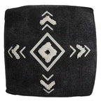 Ottoman HomeRoots 18 po en 100 % coton noir